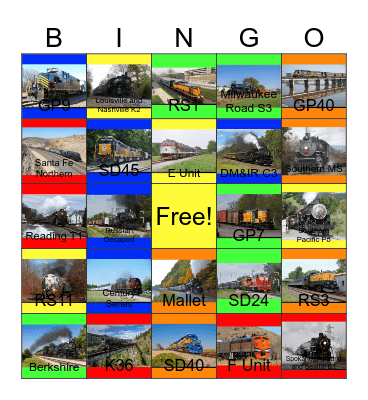 Rock Island and other Fallen Flags Coast to Coast Bingo Card
