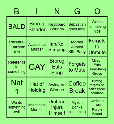 MotR Campaign BINGO Card
