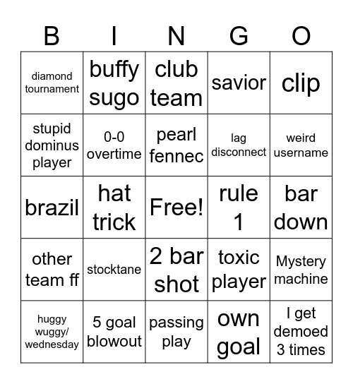 RL BINGOOOO Bingo Card