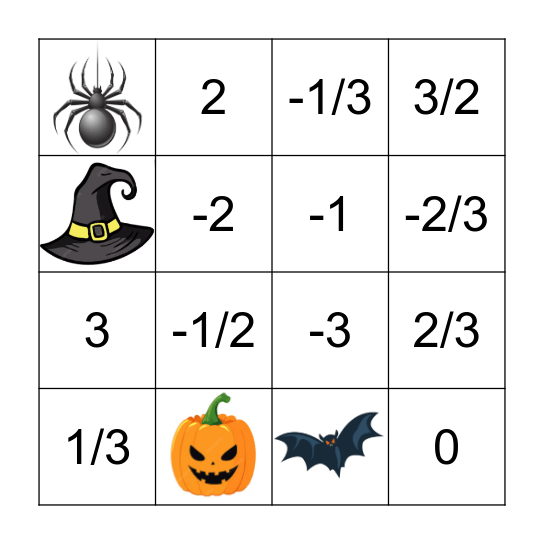 Spooky Slope Bingo Card