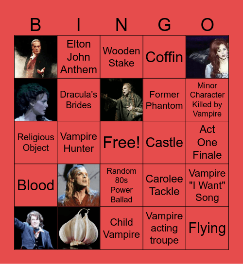 Vampire Musical Bingo Card