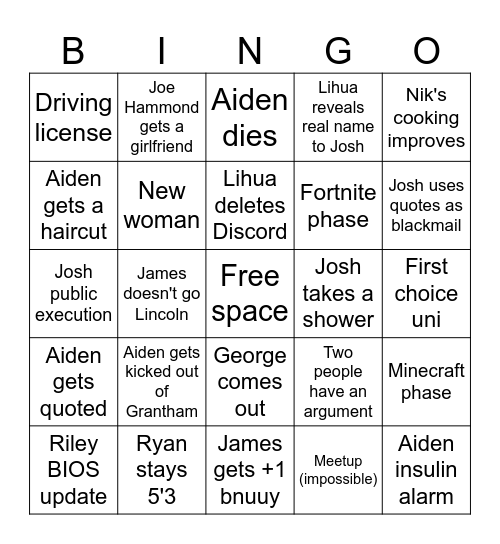 2026 bingo Card