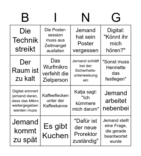 Jour-Fixe-Bingo Card