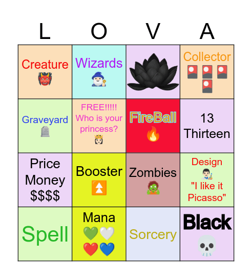 Date Night: Magic the Gathering Bingo Card