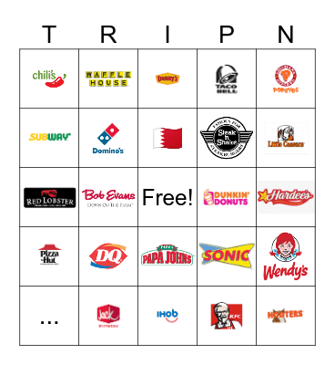 Tripn Bingo Card