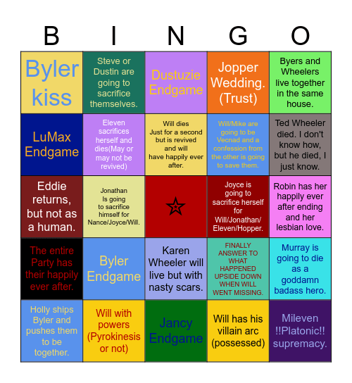 ST S5 Bingo Card Bingo Card