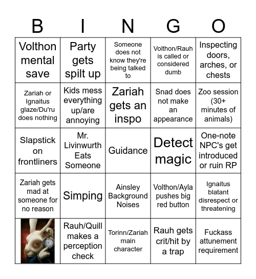 TFD BINGO Card
