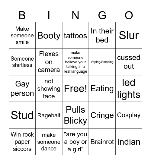 Monkey App Bingo Card