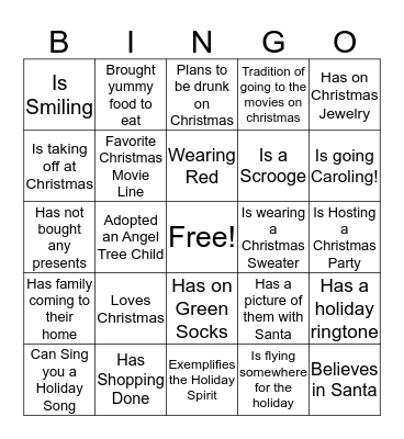 Washington Co Christmas Bingo! Bingo Card