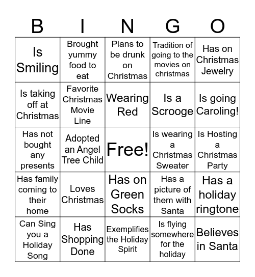 Washington Co Christmas Bingo! Bingo Card