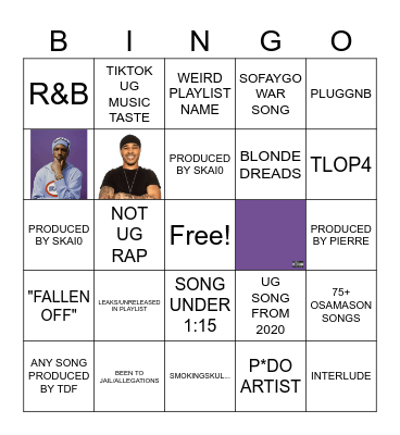 2-3 PLAYLISTS BINGO Card