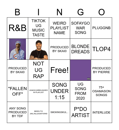 2-3 PLAYLISTS BINGO Card