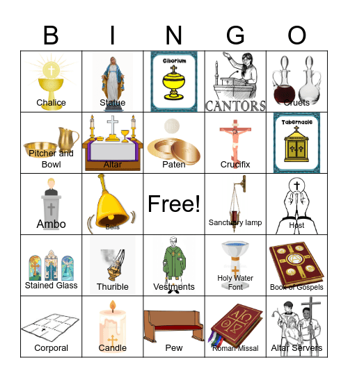 Catholic Mass Bingo Card