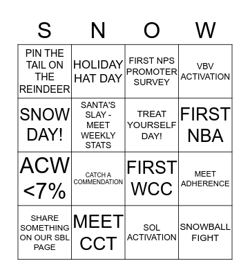 HOLIDAZED Bingo Card