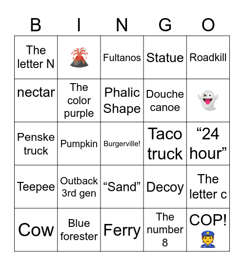 ASStoria trip ver 8.0 Bingo Card