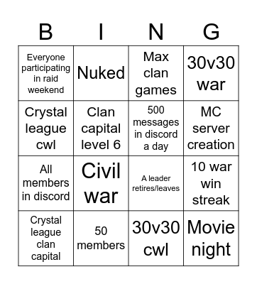 Jung'Nam 2026 Bingo Card