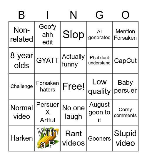 Die of death bingo Card