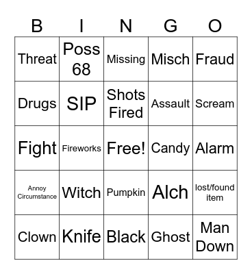 HALLOWEEN Bingo Card