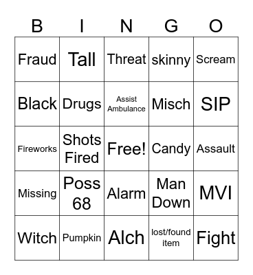 HALLOWEEN Bingo Card