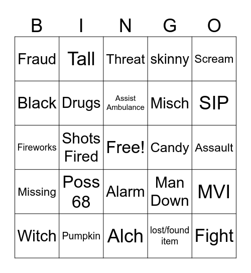 HALLOWEEN Bingo Card