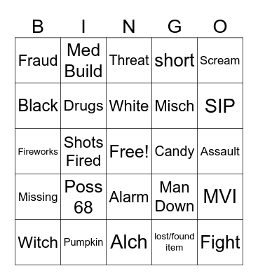 HALLOWEEN Bingo Card
