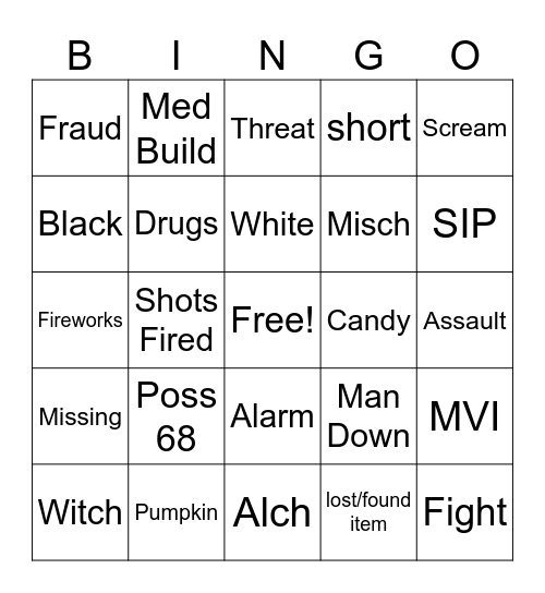 HALLOWEEN Bingo Card