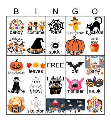 Halloween Party Bingo Card