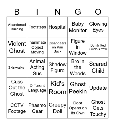 Did you see it? Bingo Card