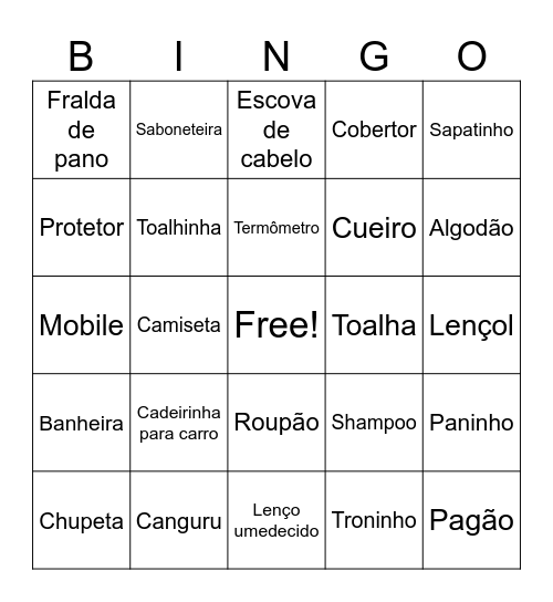 Bingo da Aylla Bingo Card