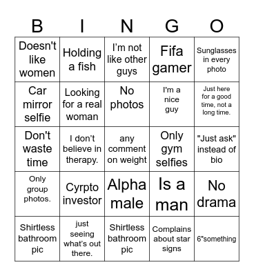 Red Flag Bingo Card