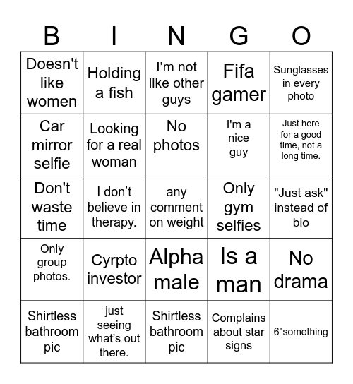 Red Flag Bingo Card