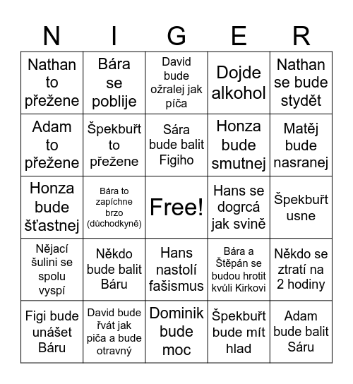 Chata Bingo Card