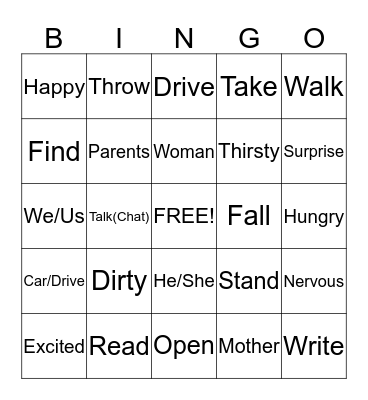 Sign Language BINGO Card