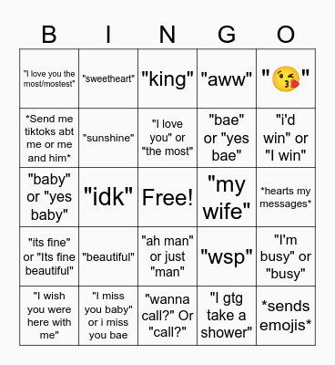 Carter  Bingo Card
