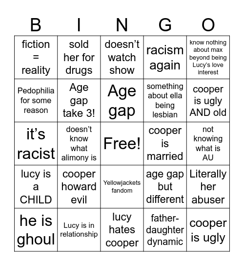 Anti Bingo Card