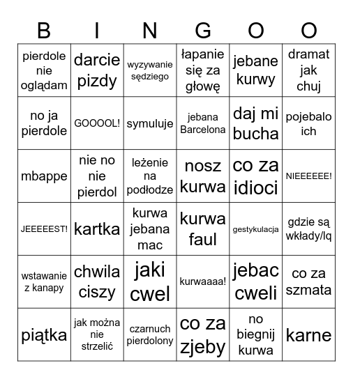 El Clasico Bingo Card