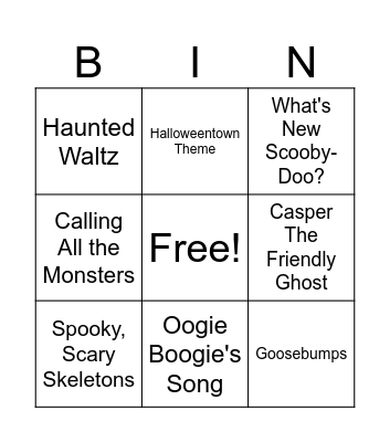Halloween Bingo Card