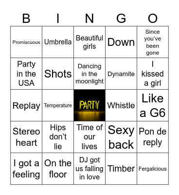 Party Hard Bingo Card