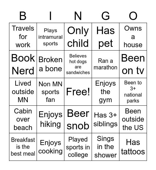 Singles Pickleball Mixer Bingo Card