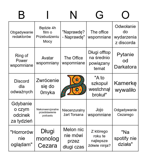 Podcast Klasy B Bingo Card