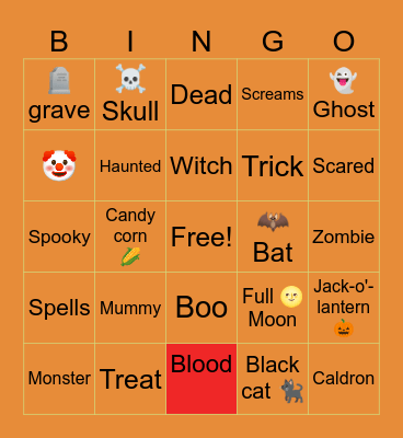 Halloween Bingo Card