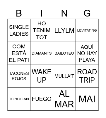 Bingo Musical Bingo Card