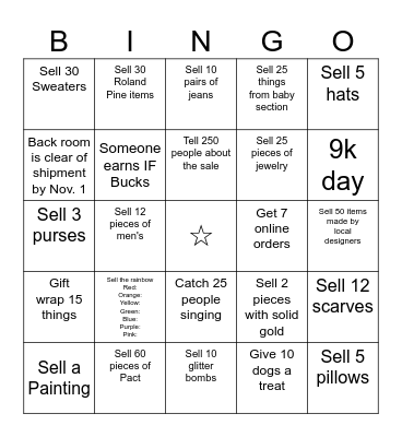 End October With A Bang Bingo Card
