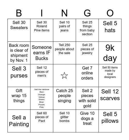 End October With A Bang Bingo Card