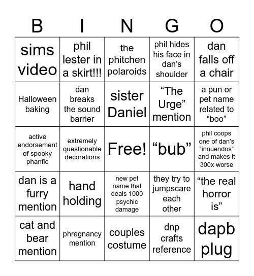 Spookyweek 2025 Bingo Card