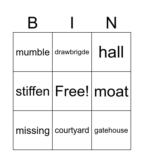 UNIT 18 BINGO Card