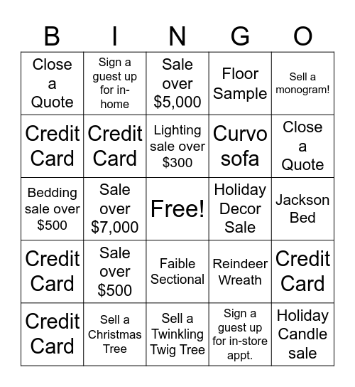 CB2 Holiday Bingo!! Bingo Card