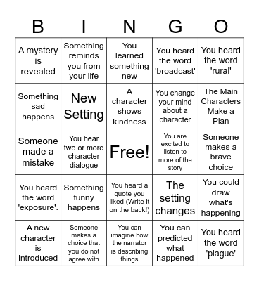 Audiobook Bingo: The Run 1-3 Bingo Card