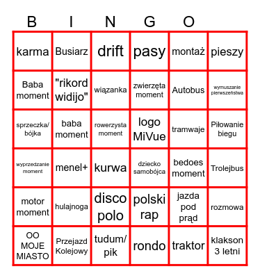 STOP CHAM BINGO Card