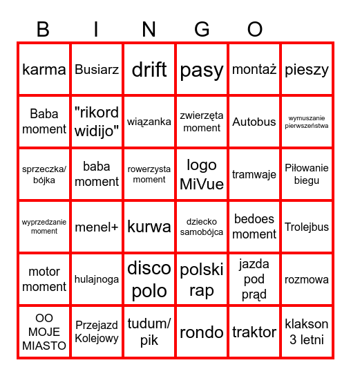 STOP CHAM BINGO Card